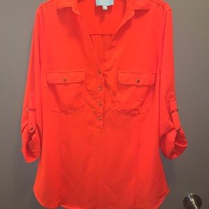 Skies Are Blue orange Blouse